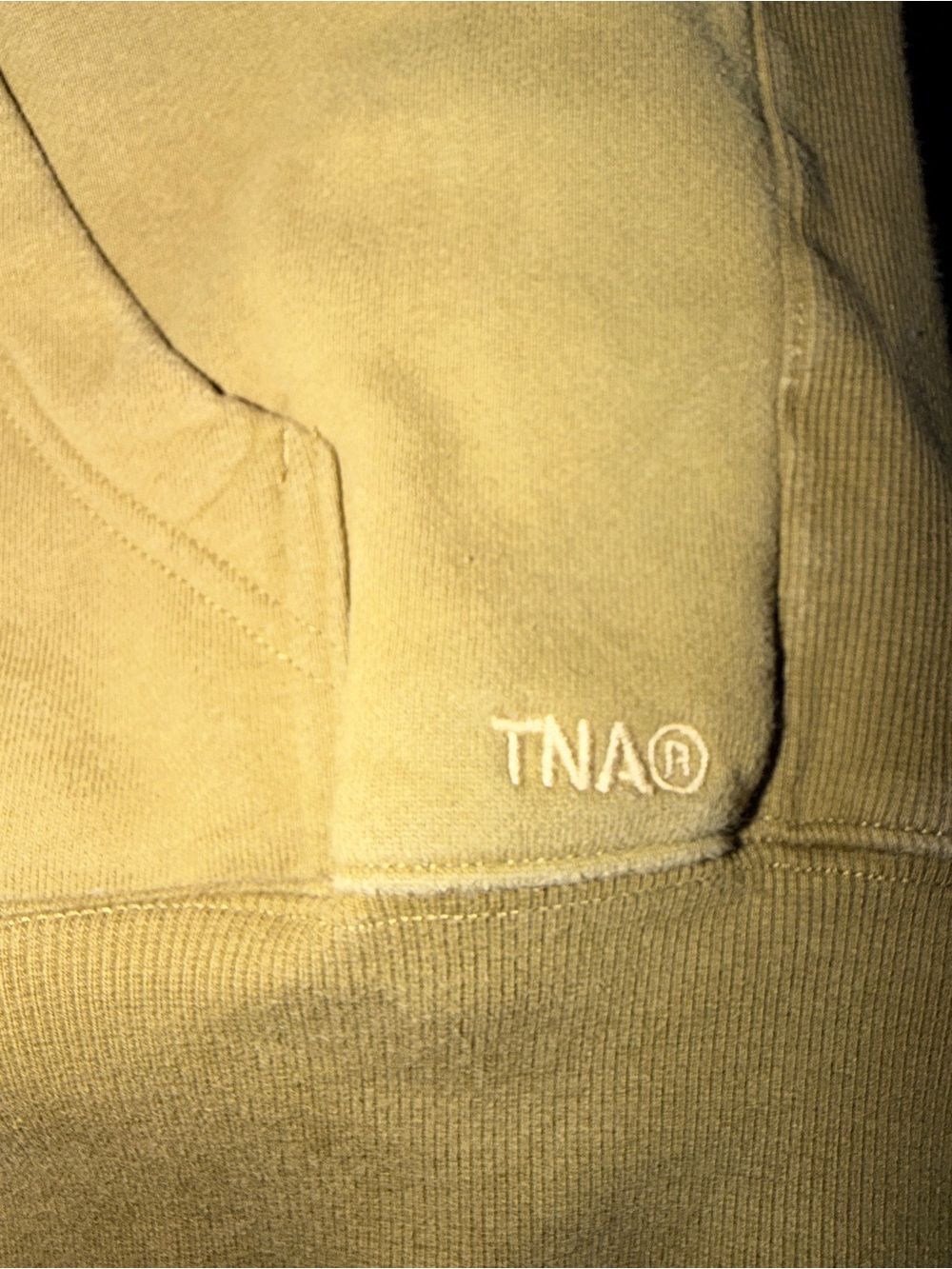 TNA Sweatfleece Boyfriend Fit Hooded Zip-Up Jacket - Women Olivegreen Size M - Picture 4 of 6
